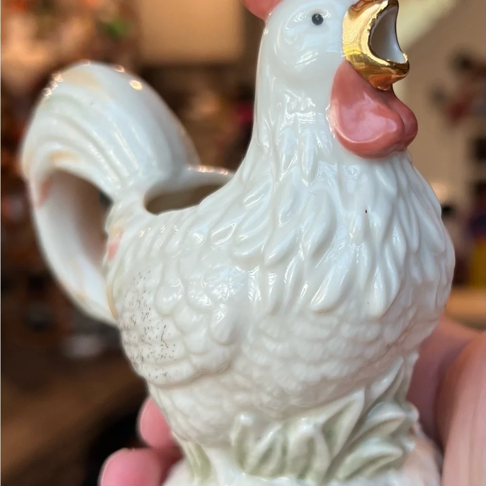 Lenox Rise ‘n’ Shine Rooster Creamer  Fine Ivory China 24K Gold Accents VTG